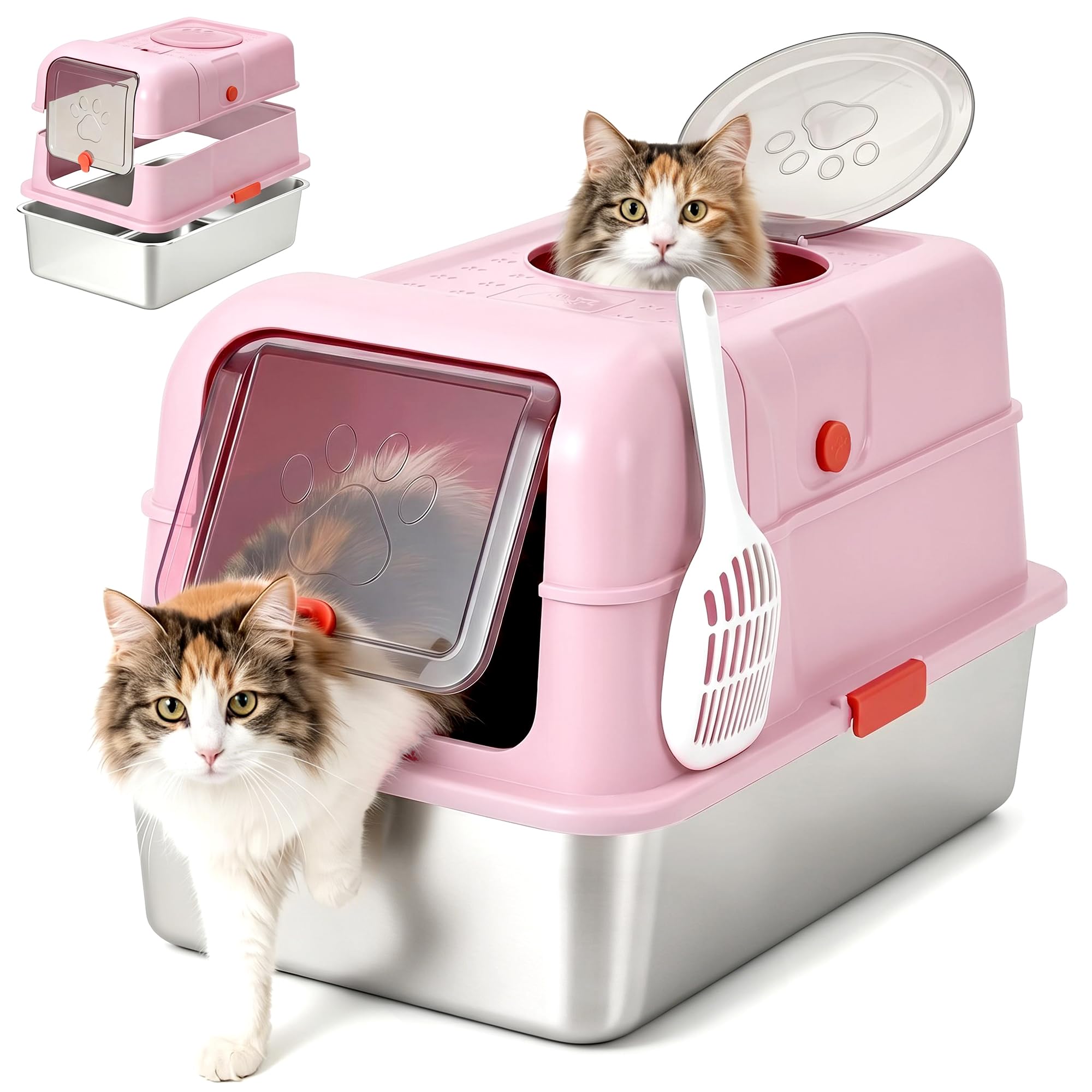 Food Storage Xl - Kapaklı Paslanmaz Çelik Kedi Tuvaleti, Köpek