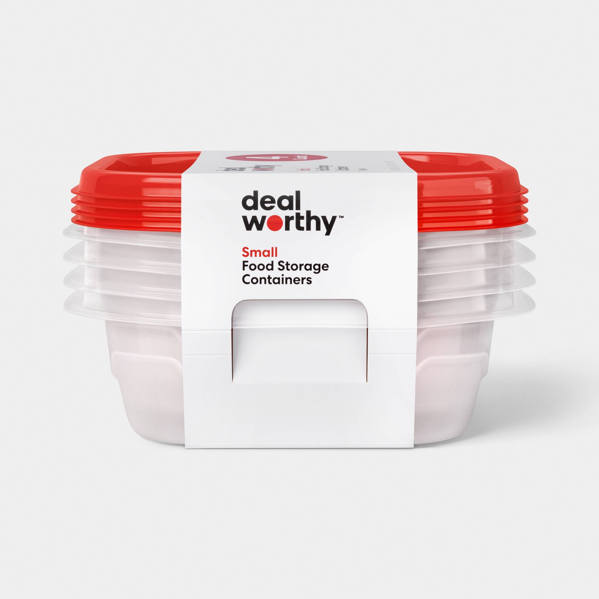 Food Storage Square Containers - 4 adet küçük kare gıda saklama