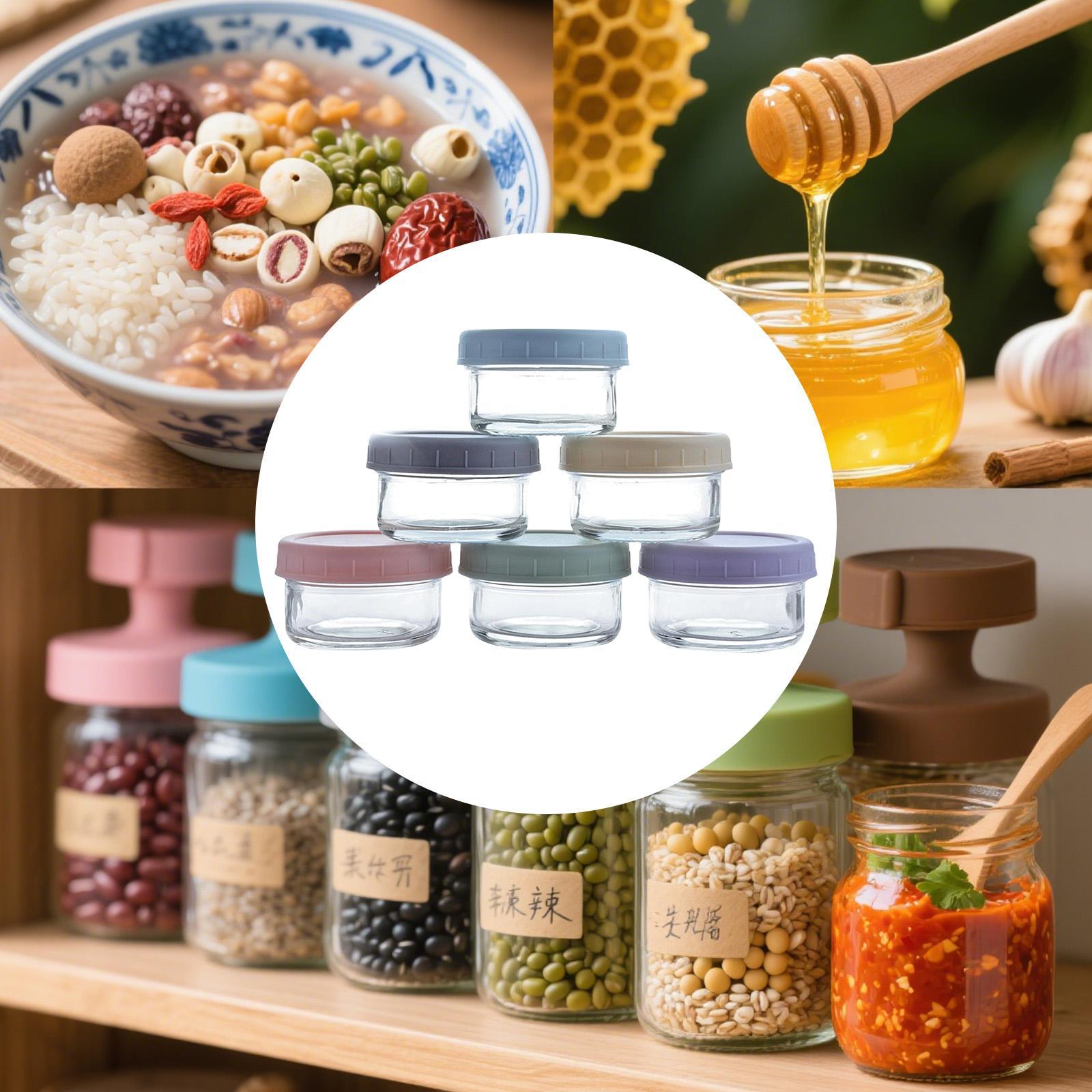 Food Storage Set Glass - Sızdırmaz Kapaklı Mini Cam Kavanozlar, Mutfak