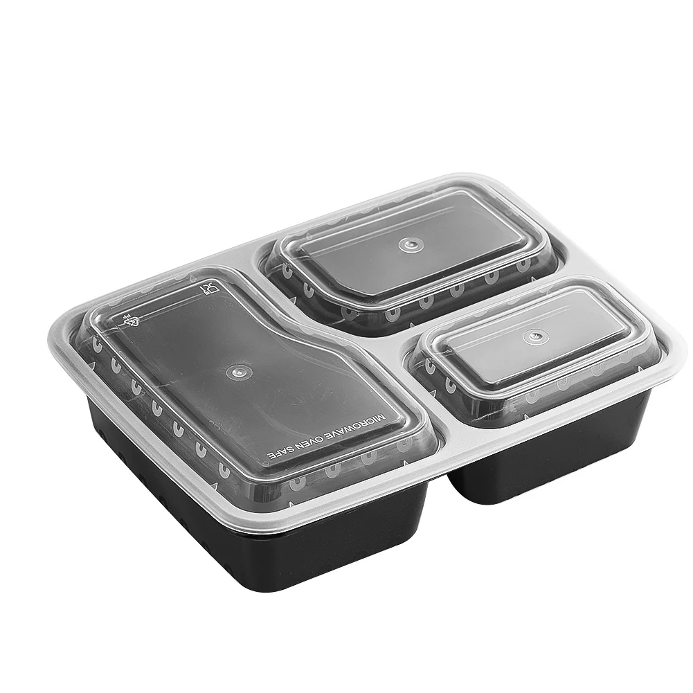 Food Storage Stackable Containers - 7 Paket 3 Bölmeli Yemek Hazırlama