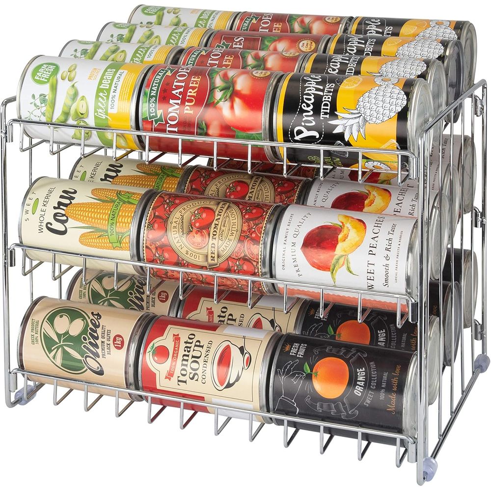 Food Storage Pantry - 3 Katlı Konservesi Düzenleyici | Krom
