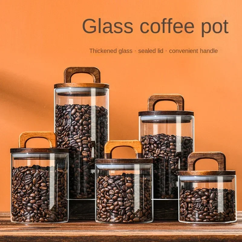 Food Storage Set Glass - 800-2100 ml Ahşap Kapaklı Cam Kavanoz