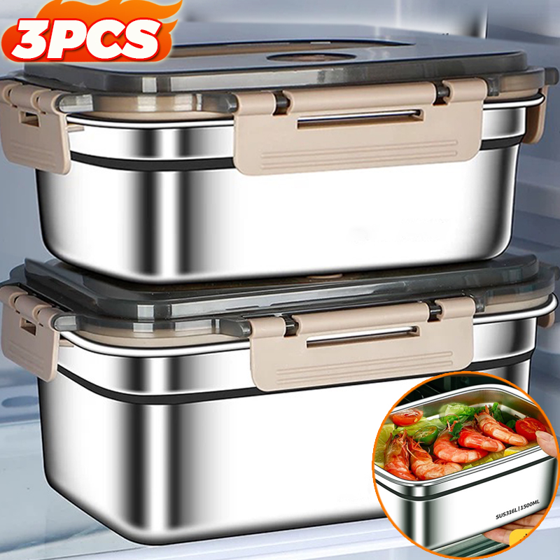 Food Storage Box Stainless Steel - Büyük Kapasiteli Bento Kutusu Paslanmaz Çelik