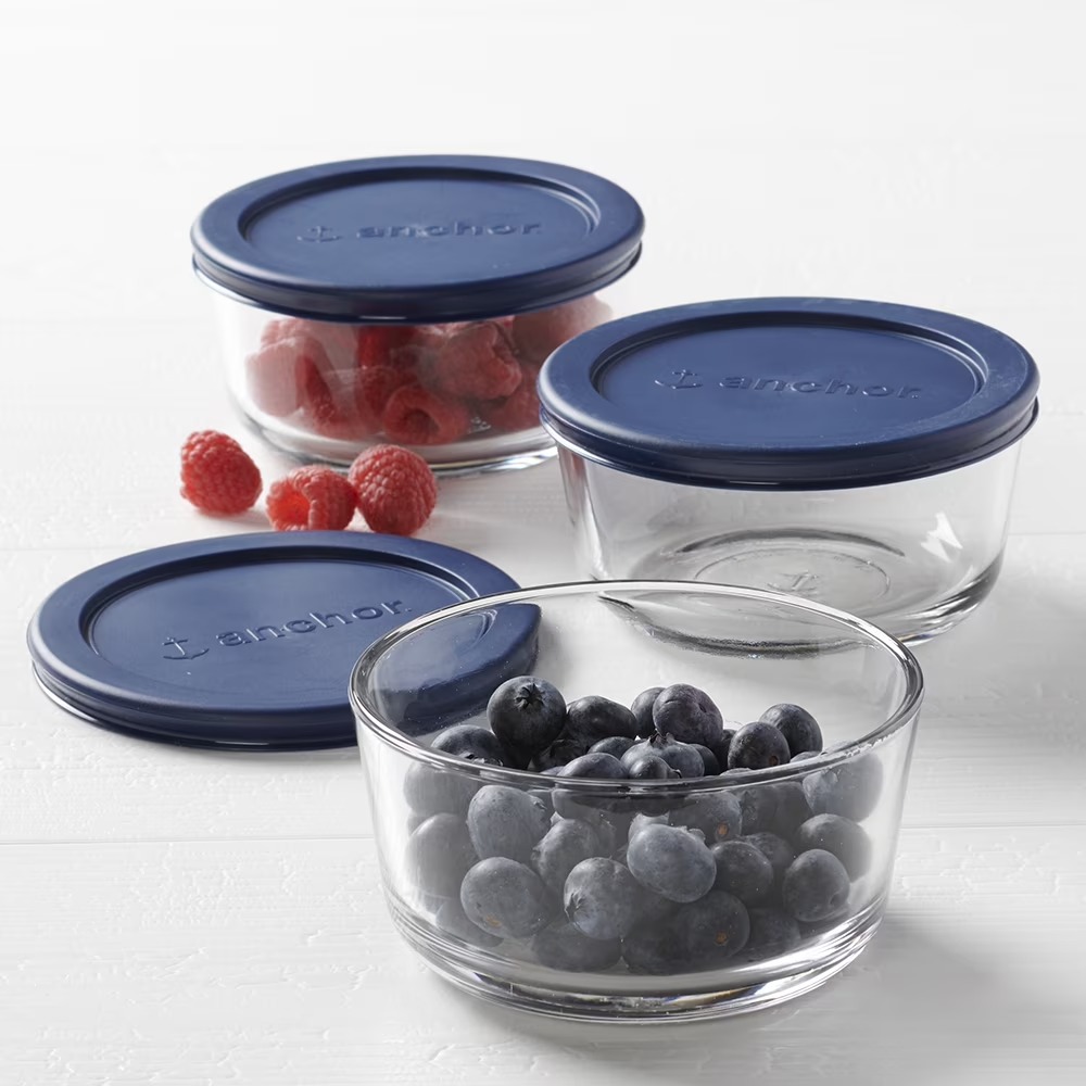 Food Storage Set Glass - Anchor Hocking Cam Gıda Saklama Kapları,