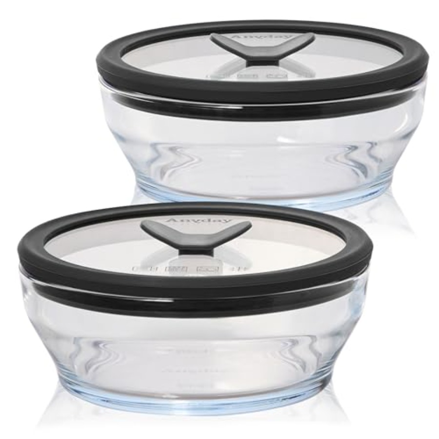 Food Storage Set Glass - 2'li Paket 2 Bardaklı Cam Gıda