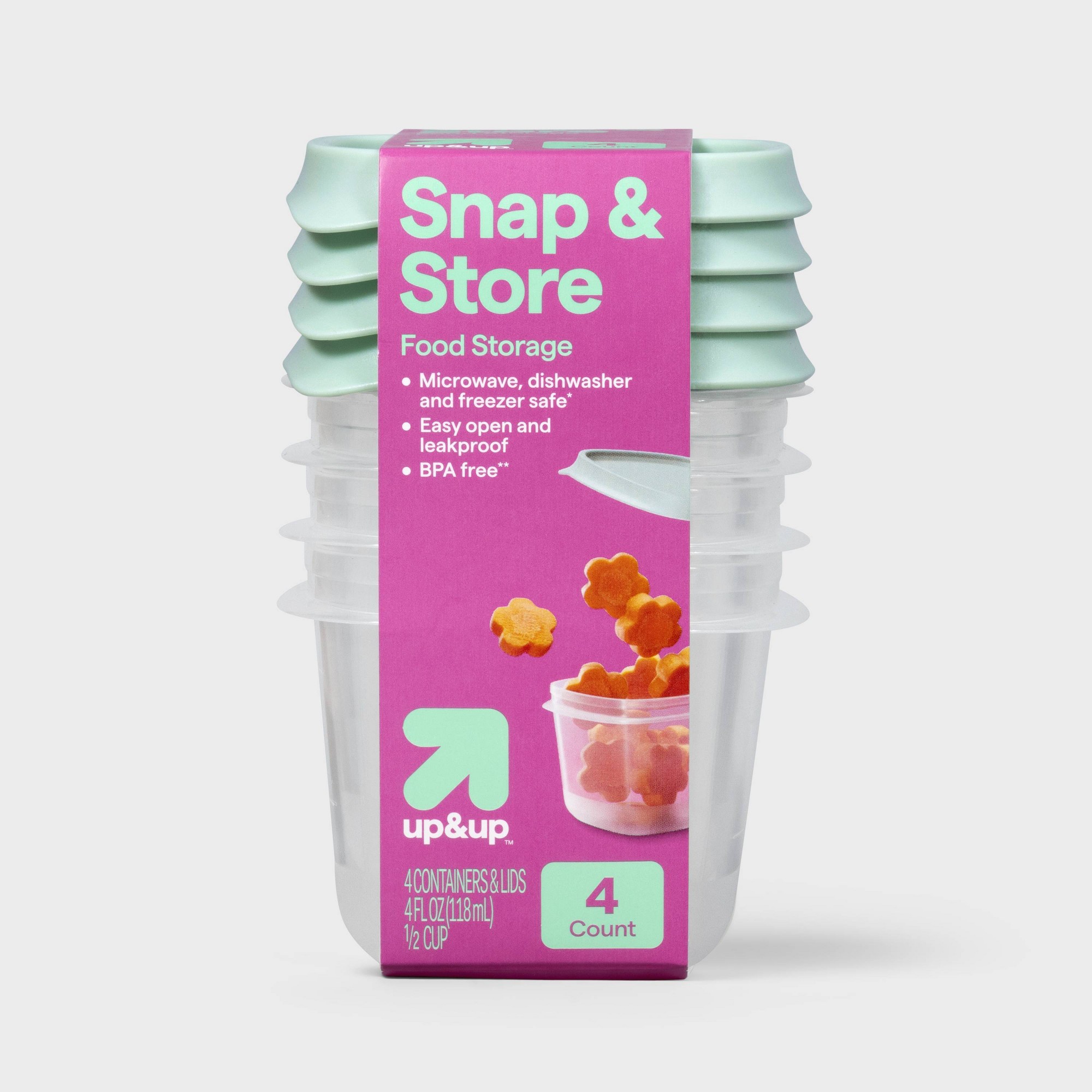 Food Storage Square Containers - 4 adet Mini Kare Yarım Bardak
