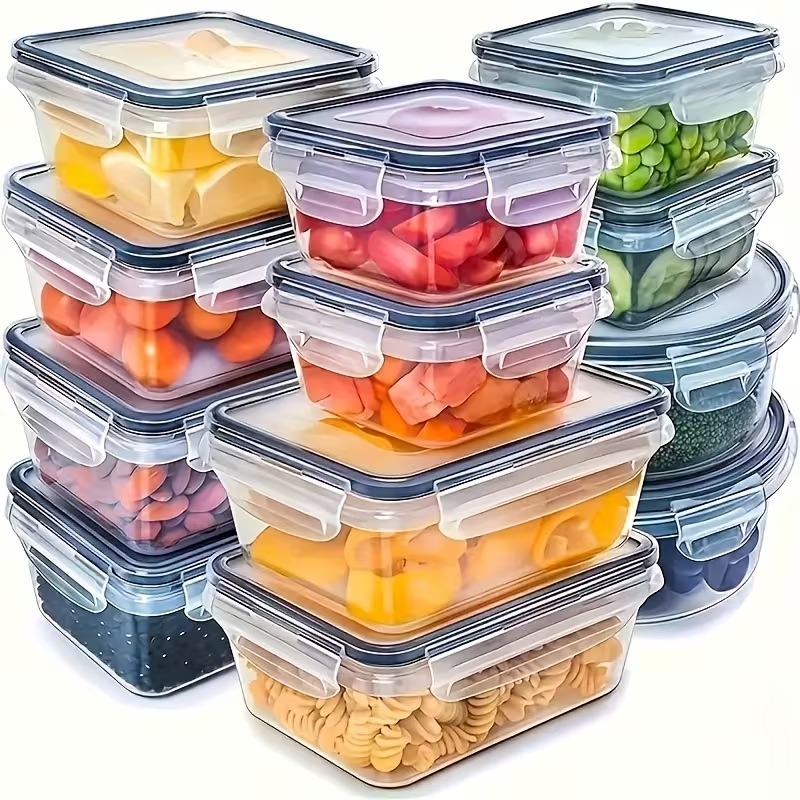 Food Storage Unit - 4 Parçalı Şeffaf Gıda Saklama Kapları,