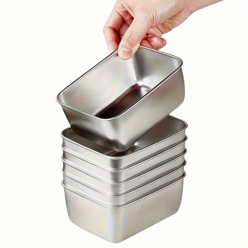 Food Storage Stackable Containers - 1/3/6 adet Saklama Kapları, Paslanmaz Çelik