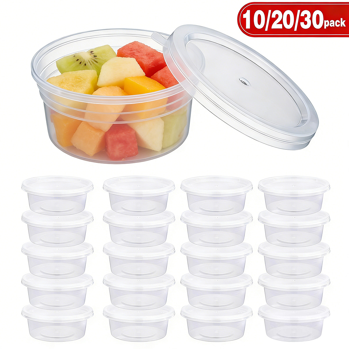 Food Storage Unit - 10/20/40'lı Paket Küçük Slime Kapları Kapaklı,