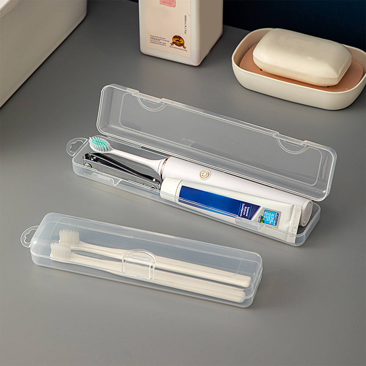 Food Storage Organiser - WORTHBUY Diş fırçası kutusu şeffaf organizatör