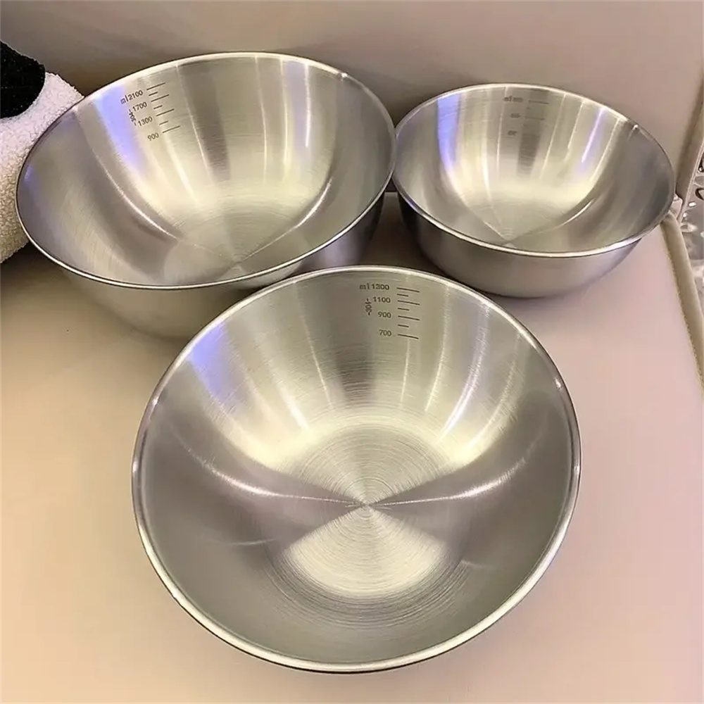 Food Storage Eco Friendly - 1-3 Paslanmaz Çelik Kase Seti, Ölçekli,