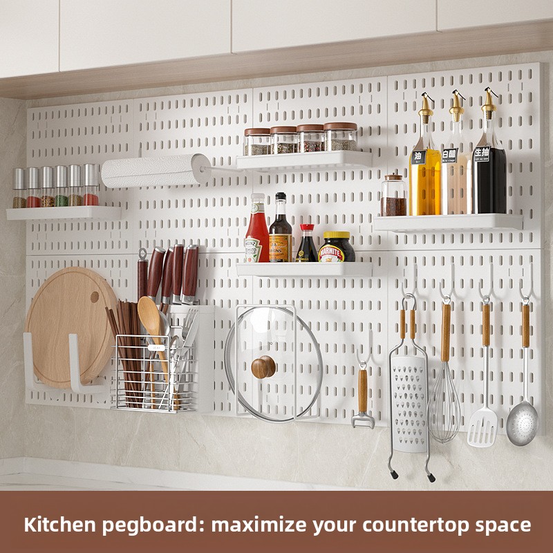 Food Storage Organiser - Deliksiz Mutfak Duvar Askılı Pegboard Düzenleyici,