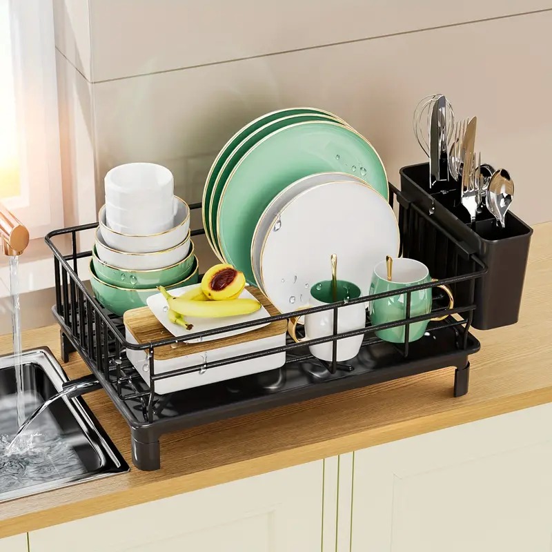 Food Storage Organiser - Paslanmaz Bulaşık Kurutma Rafı Mutfak Tezgahı