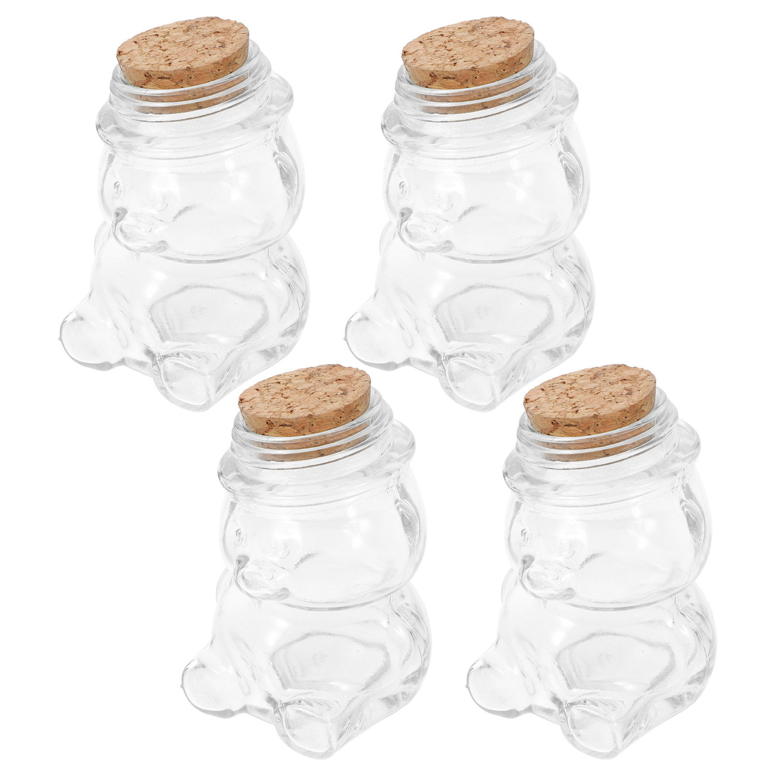 Food Storage Set Glass - 4 adet cam şeker kavanozu seti