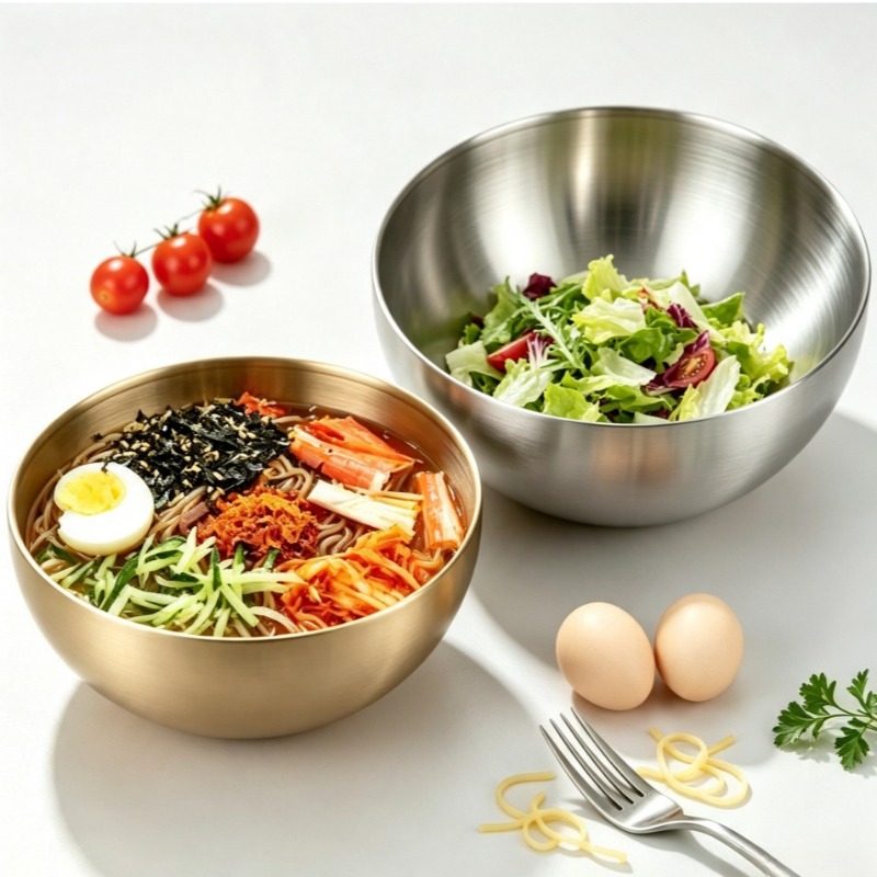 Food Storage Eco Friendly - Paslanmaz Çelik Karıştırma Kaseleri Metal Servis