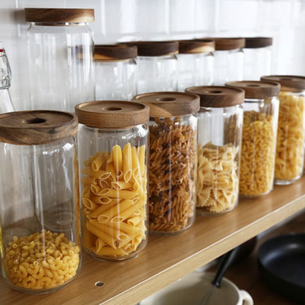 Ahşap Kapaklı Cam Gıda Saklama - Food Storage Glass Round incelemesi ve fiyatı
