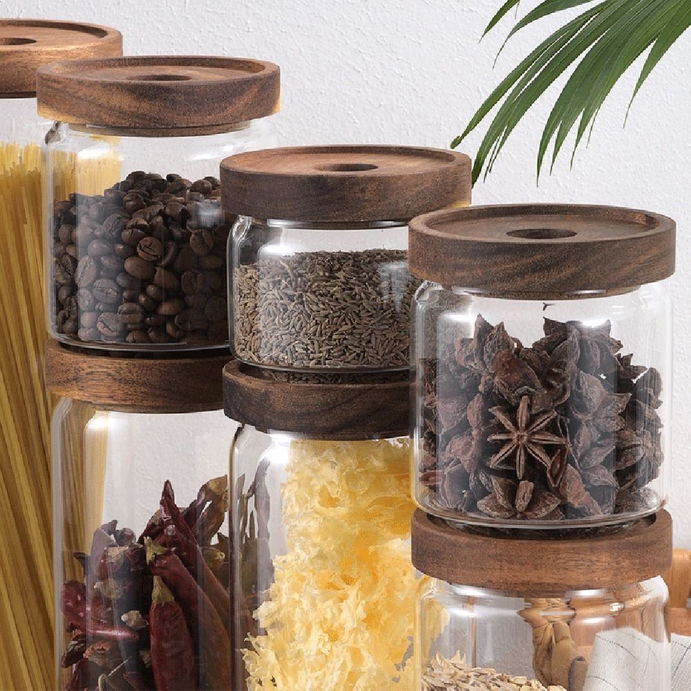 Ahşap Kapaklı Cam Gıda Saklama - Food Storage Glass Round incelemesi ve fiyatı