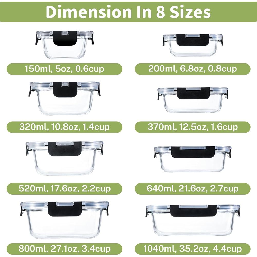 8 Parçalı Borosilikat Cam Gıda - Food Storage Set Glass incelemesi ve fiyatı