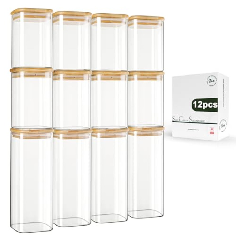 12'li Paket Kare Cam Saklama K - Food Storage Pantry incelemesi ve fiyatı