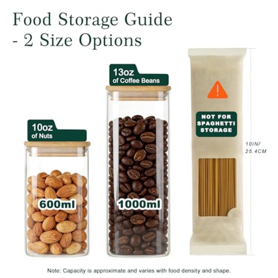 12'li Paket Kare Cam Saklama K - Food Storage Pantry incelemesi ve fiyatı