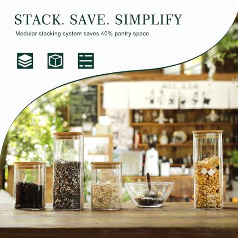 12'li Paket Kare Cam Saklama K - Food Storage Pantry incelemesi ve fiyatı