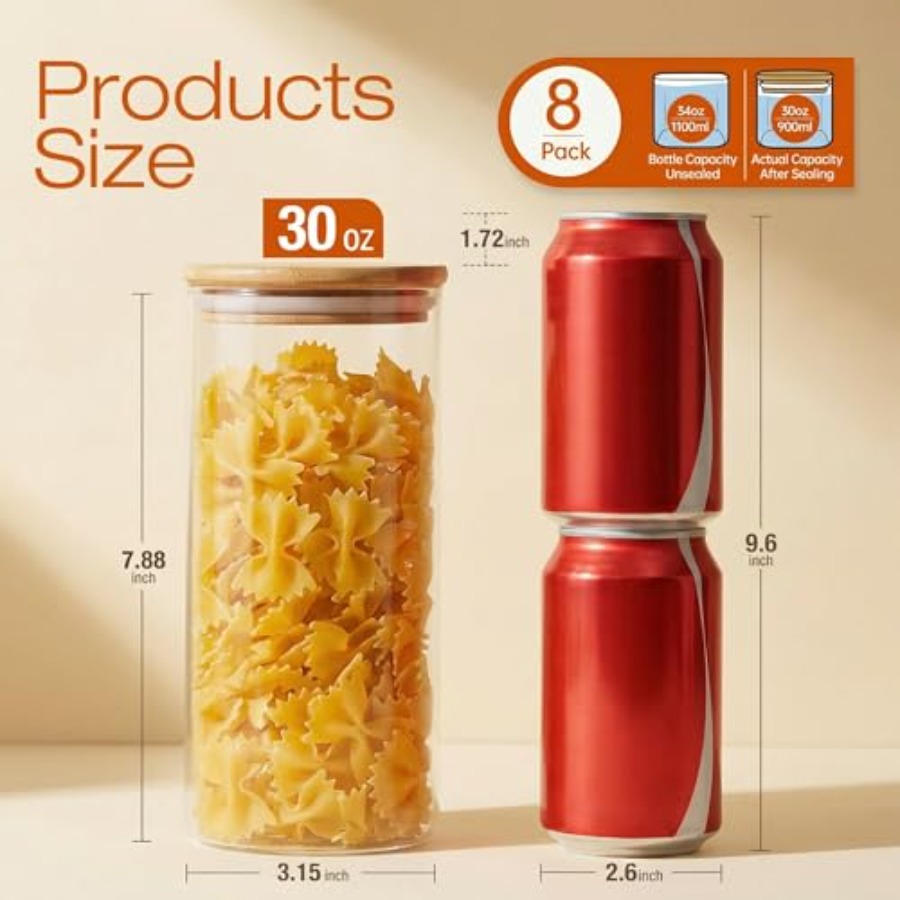Bambu Kapaklı Cam Kavanozlar 2 - Food Storage Set Glass incelemesi ve fiyatı