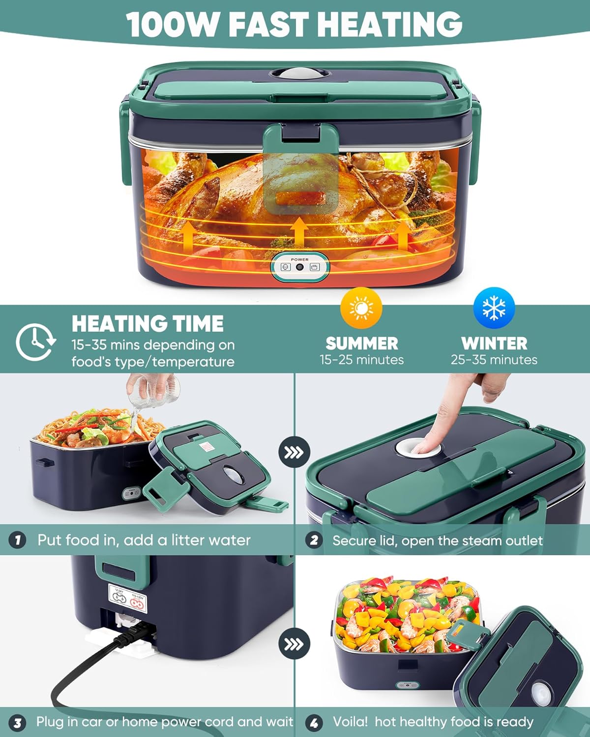 2025 Yeni Su Doldurmayan Araba - Food Storage Box Stainless Steel incelemesi ve fiyatı
