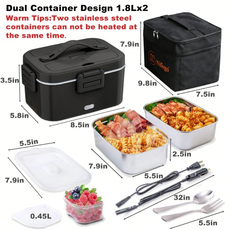 100W Elektrikli Isıtmalı Yemek - Food Storage Box Stainless Steel incelemesi ve fiyatı