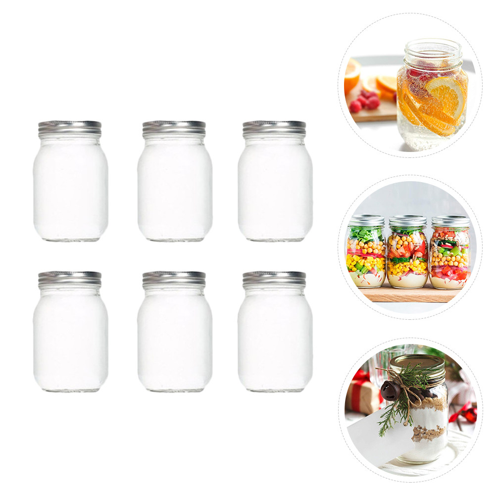 6 adet şeffaf yuvarlak cam kav - Food Storage Jars With Lids incelemesi ve fiyatı