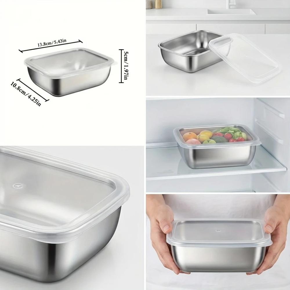 6 Adet Paslanmaz Çelik Gıda Sa - Food Storage Box Stainless Steel incelemesi ve fiyatı