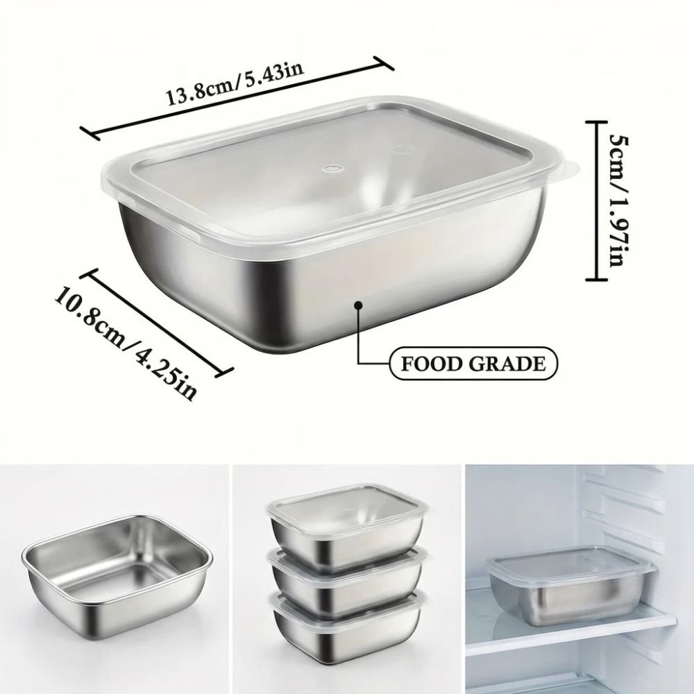 6 Adet Paslanmaz Çelik Gıda Sa - Food Storage Box Stainless Steel incelemesi ve fiyatı