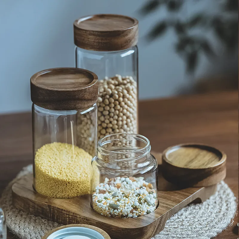 Ahşap kapak Orgnizer cam hava  - Food Storage Set Glass incelemesi ve fiyatı