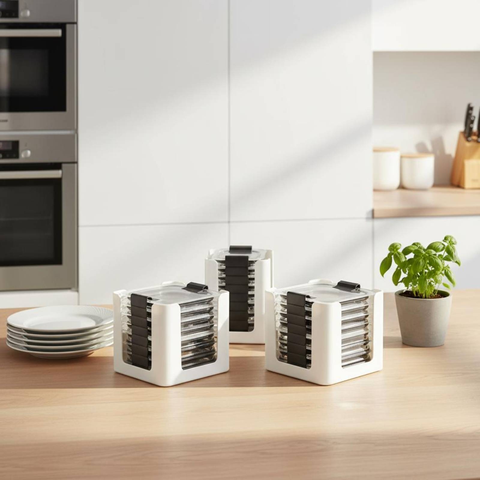 3 Parça Kapak Saklama Rafı Dik - Food Storage Square Containers incelemesi ve fiyatı